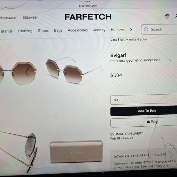 Bvlgari Hexagonal Sunglasses - see photos main image 4